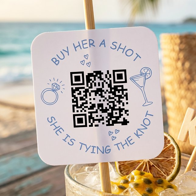 Sticker Carré Code QR pour la future mariée d'acheter une boisso (Créateur téléchargé)