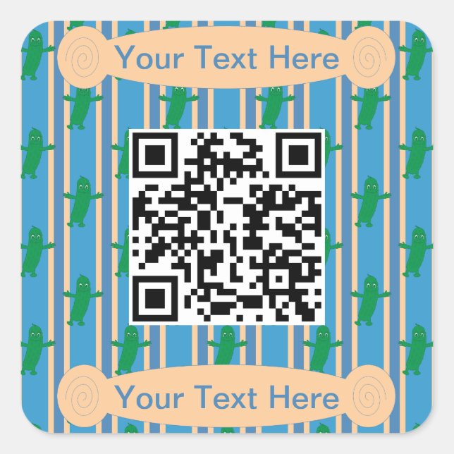 Sticker Carré Code QR pour le plaisir et la fantaisie (Devant)