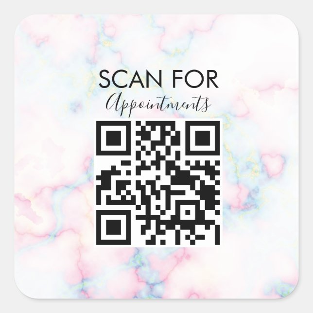 Sticker Carré Code QR pour les rendez-vous du salon de manucure  (Devant)