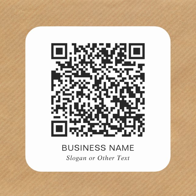 Sticker Carré Code QR promotionnel moderne (A QR code sticker to effortlessly connect your customers to your online platforms)