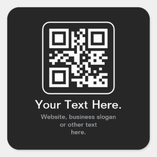 Sticker Carré Code QR scannable moderne Noir Blanc & Gris