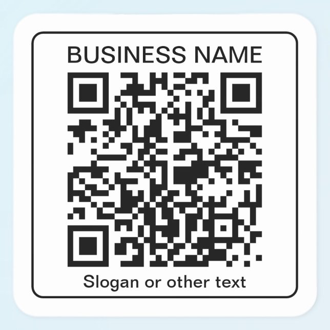 Sticker Carré Code QR scannable modifiable + Nom de votre entrep (Créateur téléchargé)