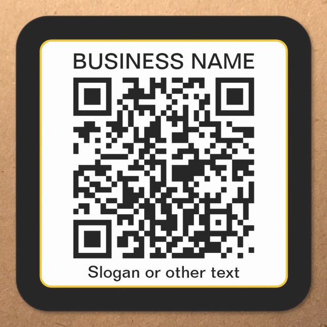 Sticker Carré Code QR scannable modifiable + Nom de votre entrep (Créateur téléchargé)