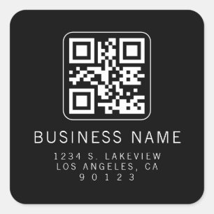 Sticker Carré Code QR scannable personnalisé   Adresse de retour