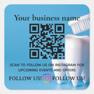 Sticker Carré Code QR Suivez-Nous   Suivre Dentiste sur Instagra