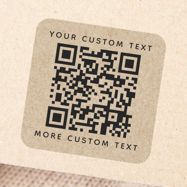 Sticker Carré Code QR texte personnalisé en haut en bas de l'app (Créateur téléchargé)