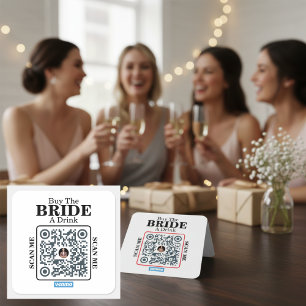 Sticker Carré Code QR Venmo : Offrez un verre à la mariée Enterr