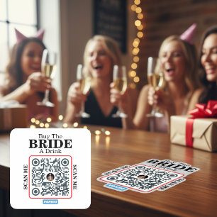 Sticker Carré Code QR Venmo Offrez un verre à la mariée Enterrem
