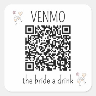 Sticker Carré Code QR VENMO pour offrir un verre à la mariée Ent