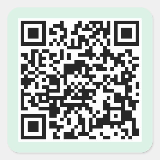 Sticker Carré Code QR vert menthe (Devant)