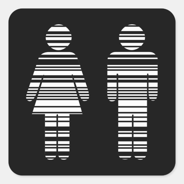 Sticker Carré codeur fille et garçon (Devant)