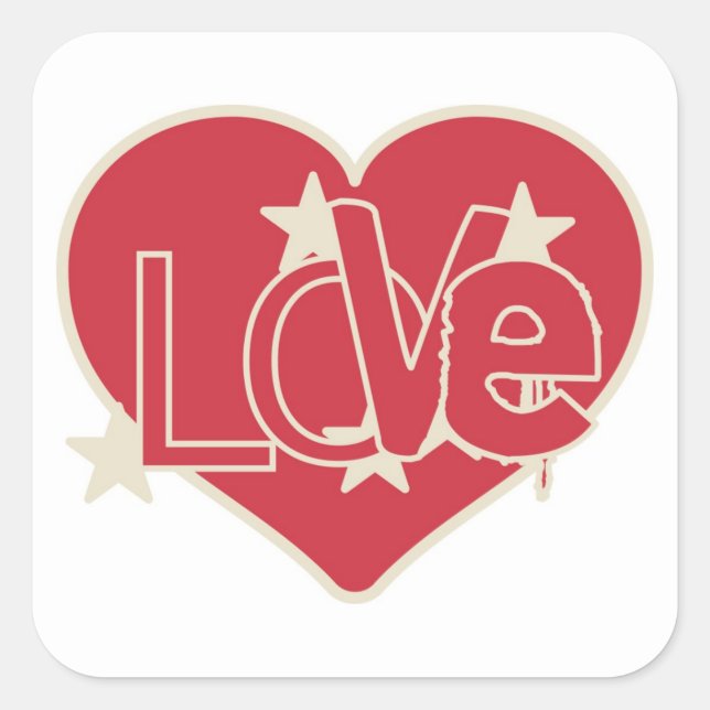 STICKER CARRÉ COEUR AMOUR (Devant)