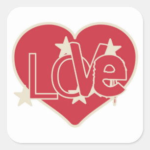 STICKER CARRÉ COEUR AMOUR