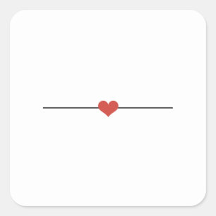 Sticker Carré Coeur blanc moderne