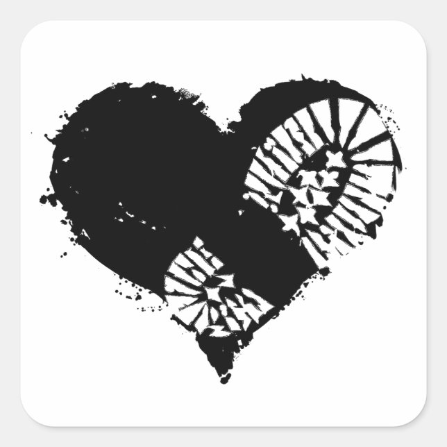 Sticker Carré coeur d'amorce (Devant)