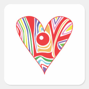 Sticker Carré Coeur d'AMOUR couleur