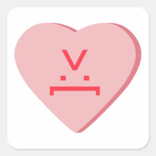Sticker Carré Coeur de bonbons - Visage diabolique