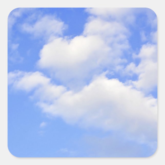 Sticker Carré Cœur de nuages (Devant)