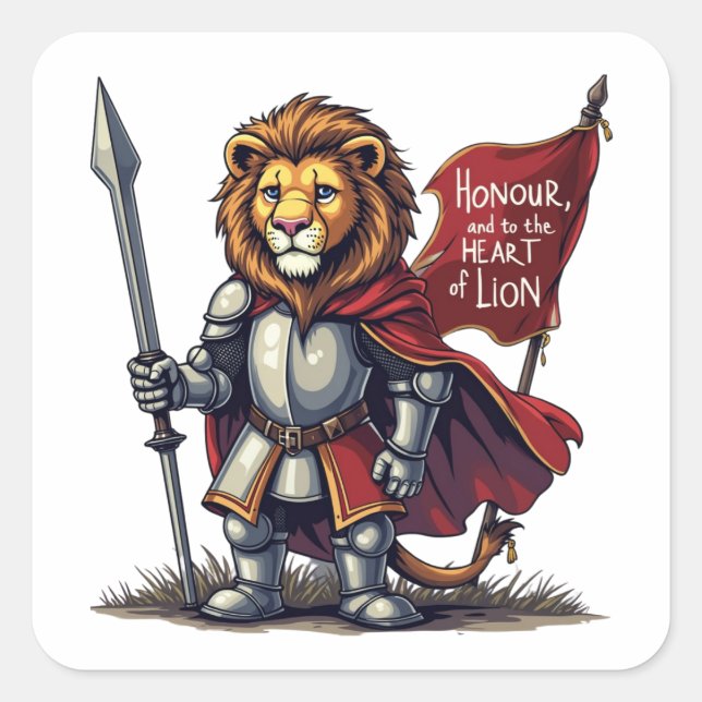 Sticker Carré Coeur des Lions (Devant)