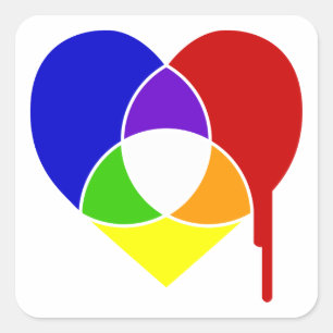Sticker Carré coeur du graphique en couleurs