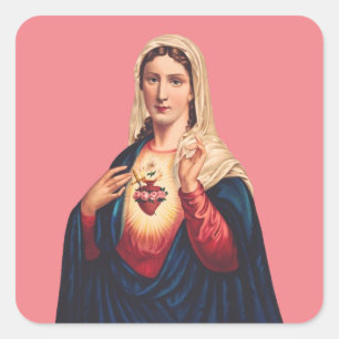 Sticker Carré Cœur immaculé de la Vierge Marie