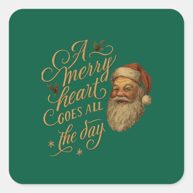 Sticker Carré Cœur joyeux  (Devant)