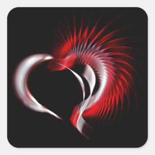 Sticker Carré Coeur métallique