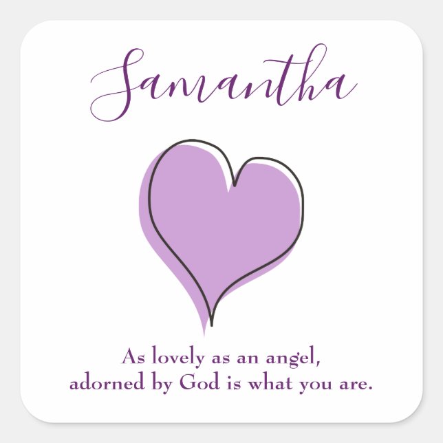 Sticker Carré Coeur mignon (Devant)