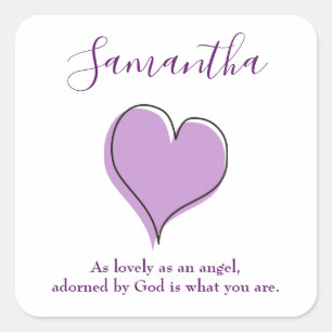 Sticker Carré Coeur mignon