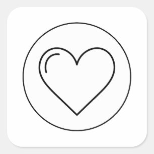 Sticker Carré Cœur Minimaliste Iconique