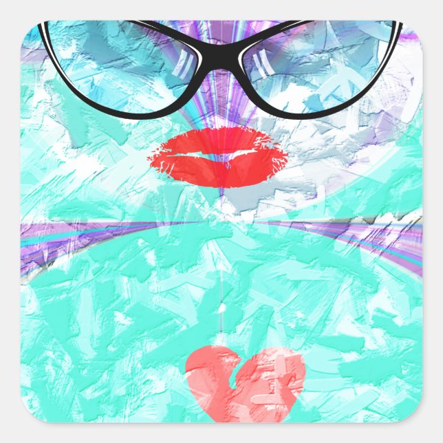 Sticker Carré Coeur parfait (Devant)