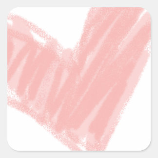 Sticker Carré Coeur rose