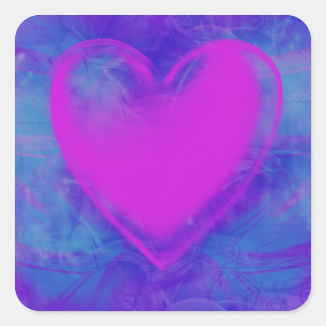 Sticker Carré Cœur rose de l'amour (Devant)