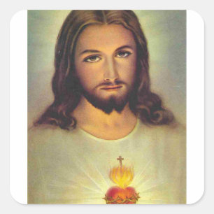 Sticker Carré Coeur sacré de Jésus
