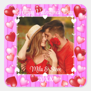 Sticker Carré Coeurs de la Saint-Valentin