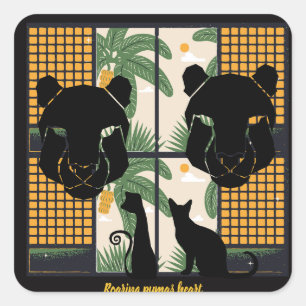 Sticker Carré Coeurs de pomme