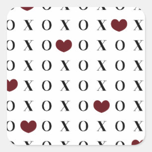 Sticker Carré Coeurs de XOXO