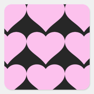 Sticker Carré Coeurs roses, Amour inconditionnel_