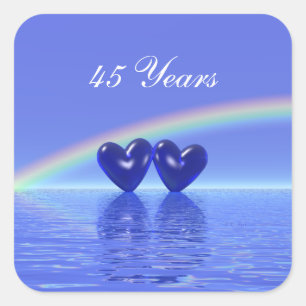 Sticker Carré Coeurs saphirs du 45e anniversaire