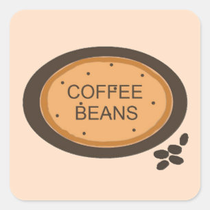 Sticker Carré Coffee Bean Connexion Orange et Brown