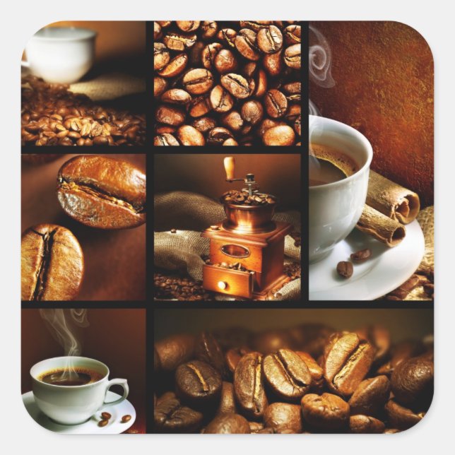 Sticker Carré Coffee Collage 2 (Devant)