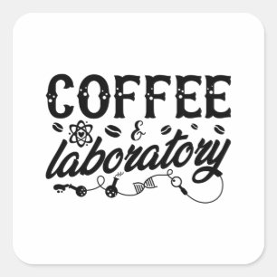 Sticker Carré Coffee & Laboratory Lab Tech Chemist Technician