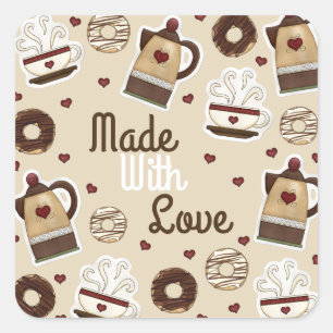 Sticker Carré Coffee Pot and Cup