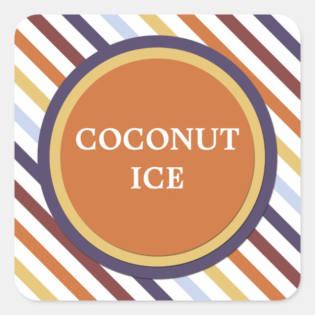 Sticker Carré Coin bonbon rayures modernes (Devant)