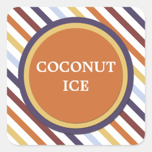 Sticker Carré Coin bonbon rayures modernes