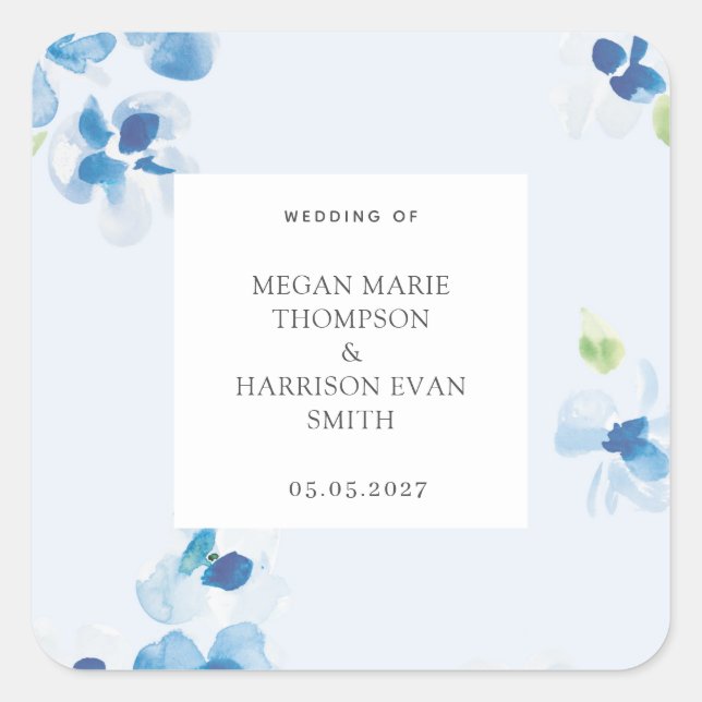 Sticker Carré Coins de fleurs élégantes de pivoines  (Devant)