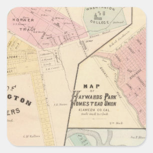 Sticker Carré Coins de lavage, parc de Haywards, Niles,