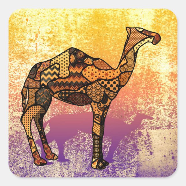 Sticker Carré Collage Abstrait Ozzy the Camel ID102 (Devant)
