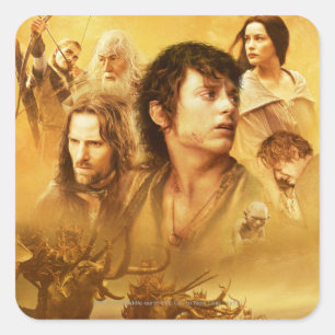 Sticker Carré Collage de caractères