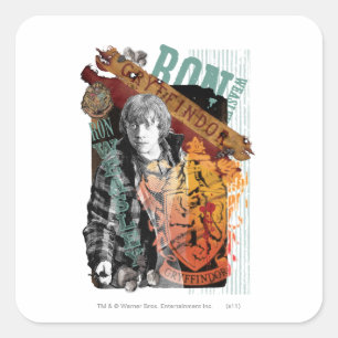 Sticker Carré Collage de Ron Weasley 1